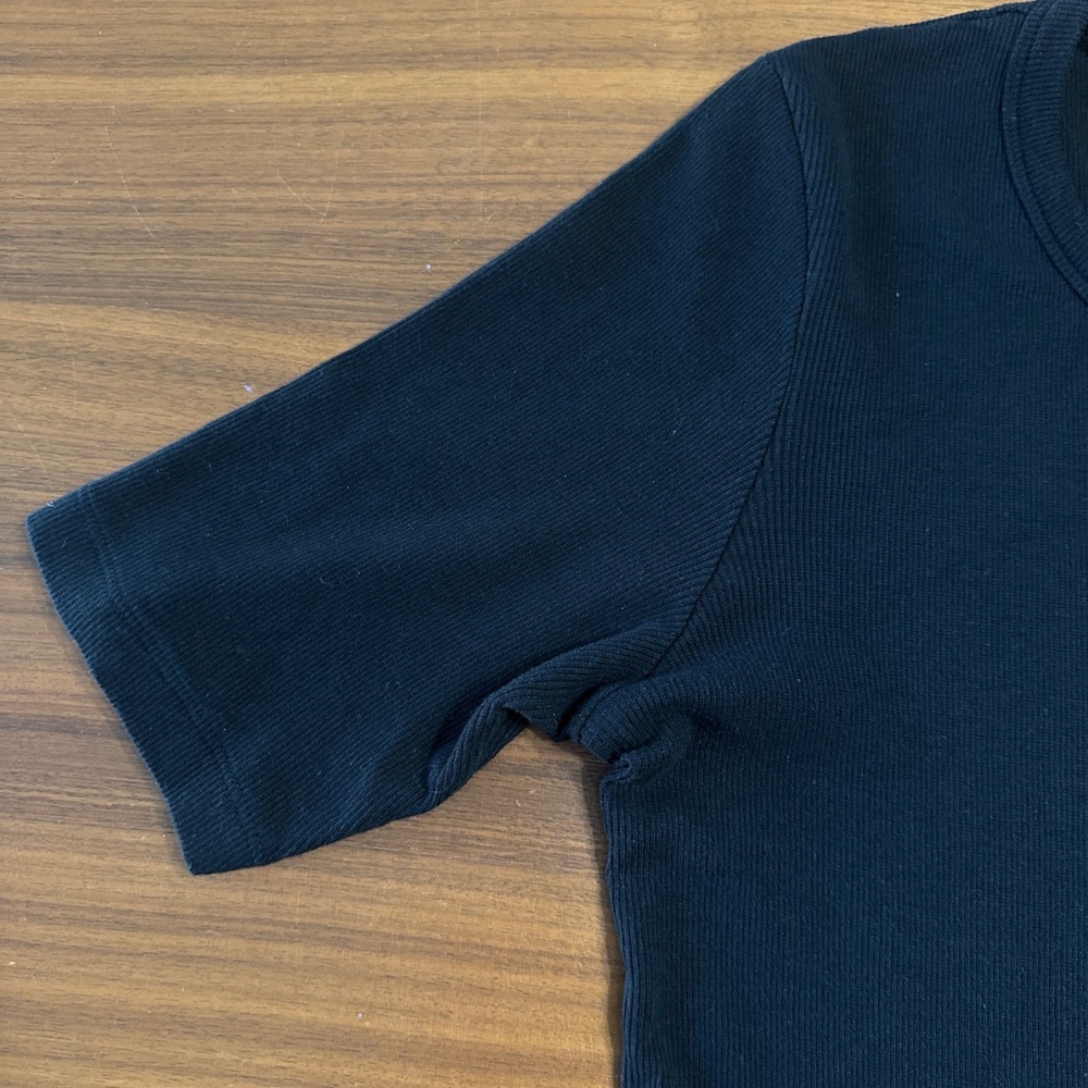 AYR The Exec Ribbed Tee Pima Cotton Blend Womens XL Black Quiet Luxury Classic - Picture 8 of 11
